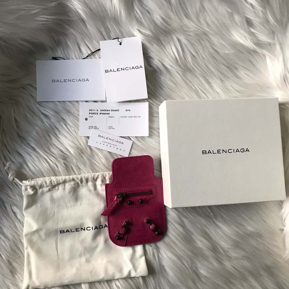 Balenciaga Pink Phone/Card Case Tech - Picture 2 of 8